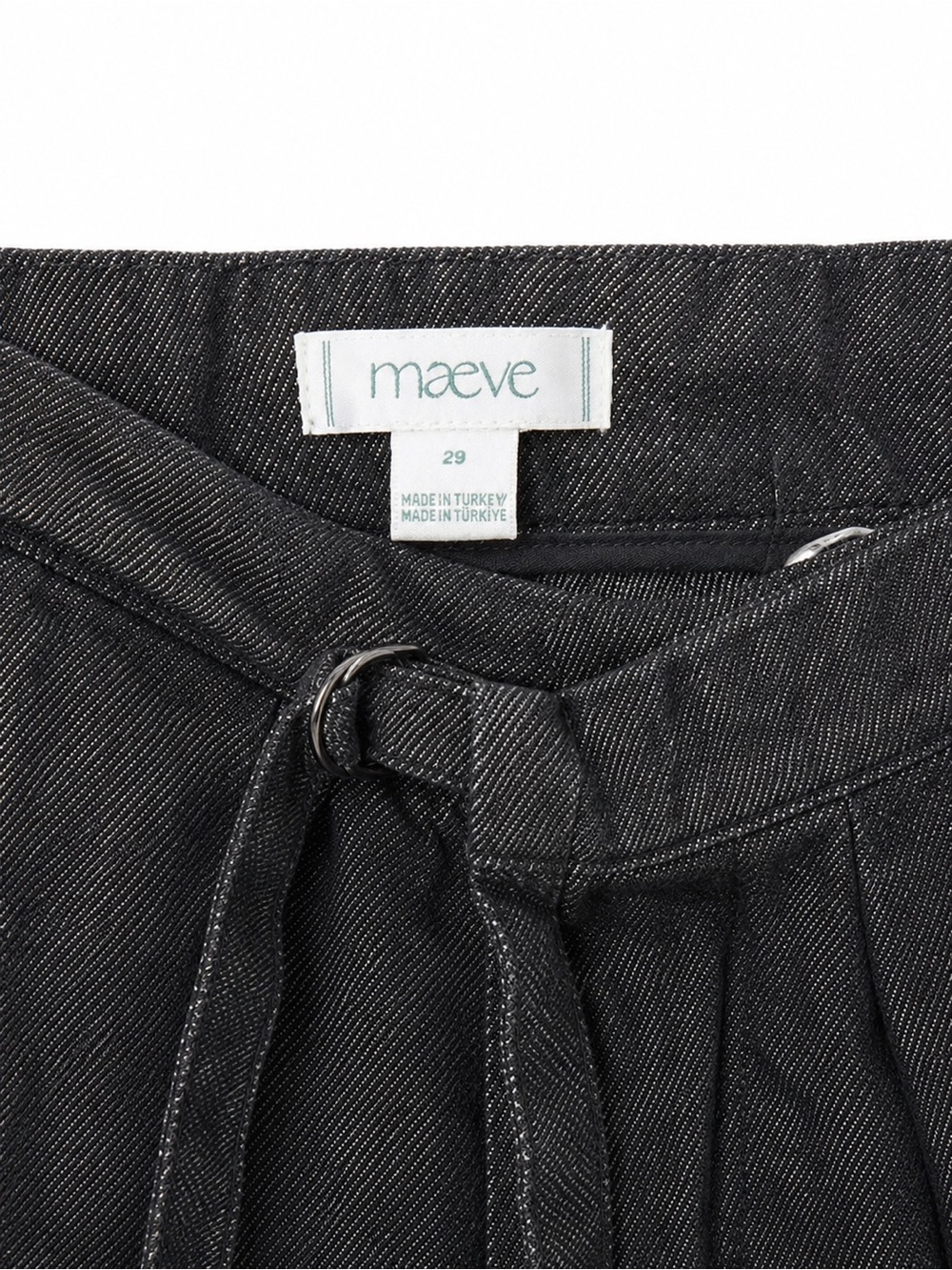 Maeve Black Wide-Leg Belted Jeans Sz 29 - Picture 4 of 5
